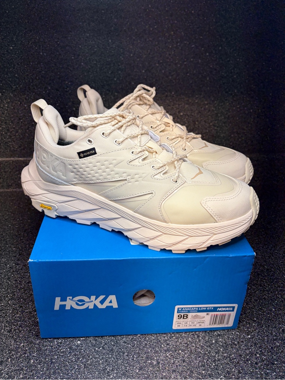 Hoka Anacapa Low GTX Trail Sneakers in Sand/Cream